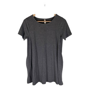 Zenana Premium Womens T-Shirt Dress M Medium Gray Casual Comfy Lightweight